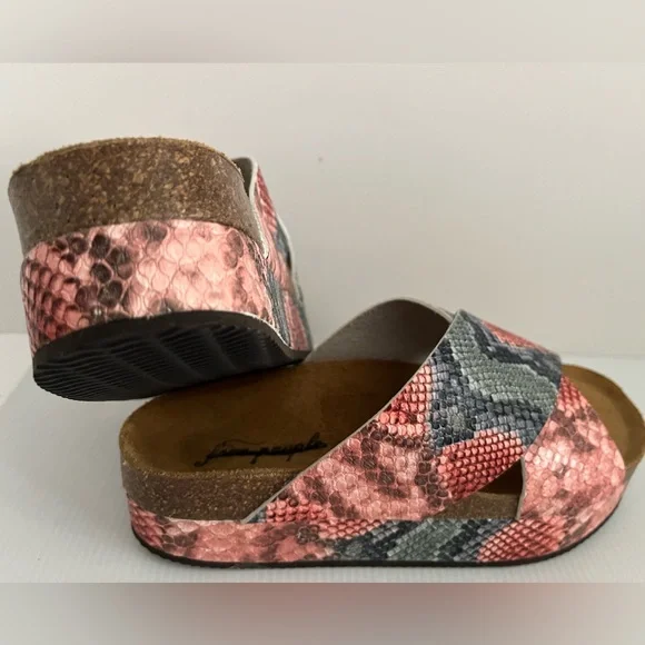 Free People Sidelines Flatform Candy Snake Sandals Size EU 39- NWOT - Picture 7 of 13